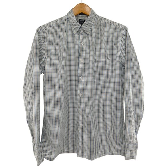 J.Crew Slim Untucked Shirt Plaid Flex Preppy Officecore Smart Casual Men's L - Picture 1 of 10